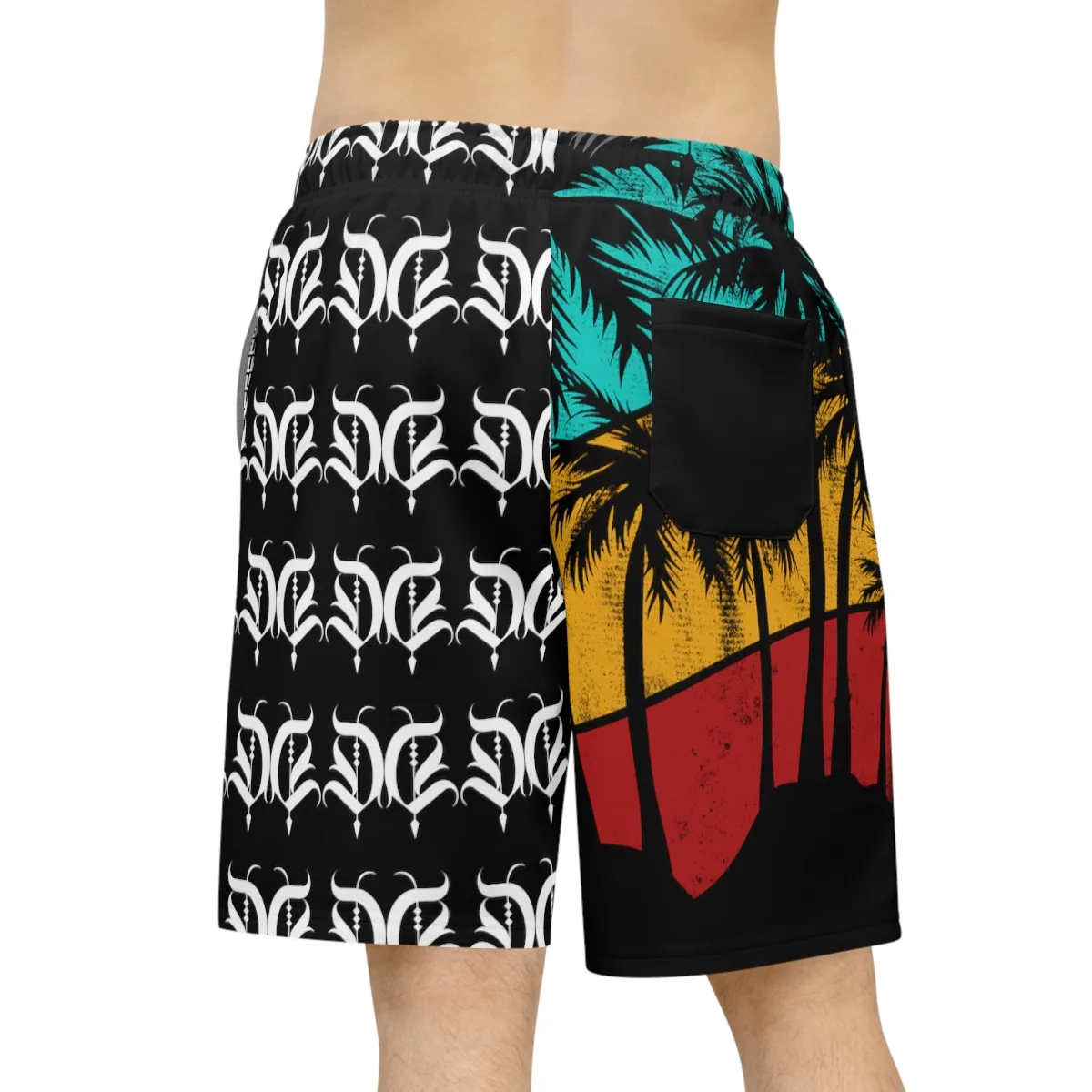 Summer Vibes streetwear shorts — distressed flag palm tree design — Drip Delinquent