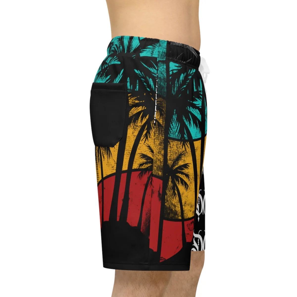 Summer Vibes streetwear shorts — distressed flag palm tree design — Drip Delinquent