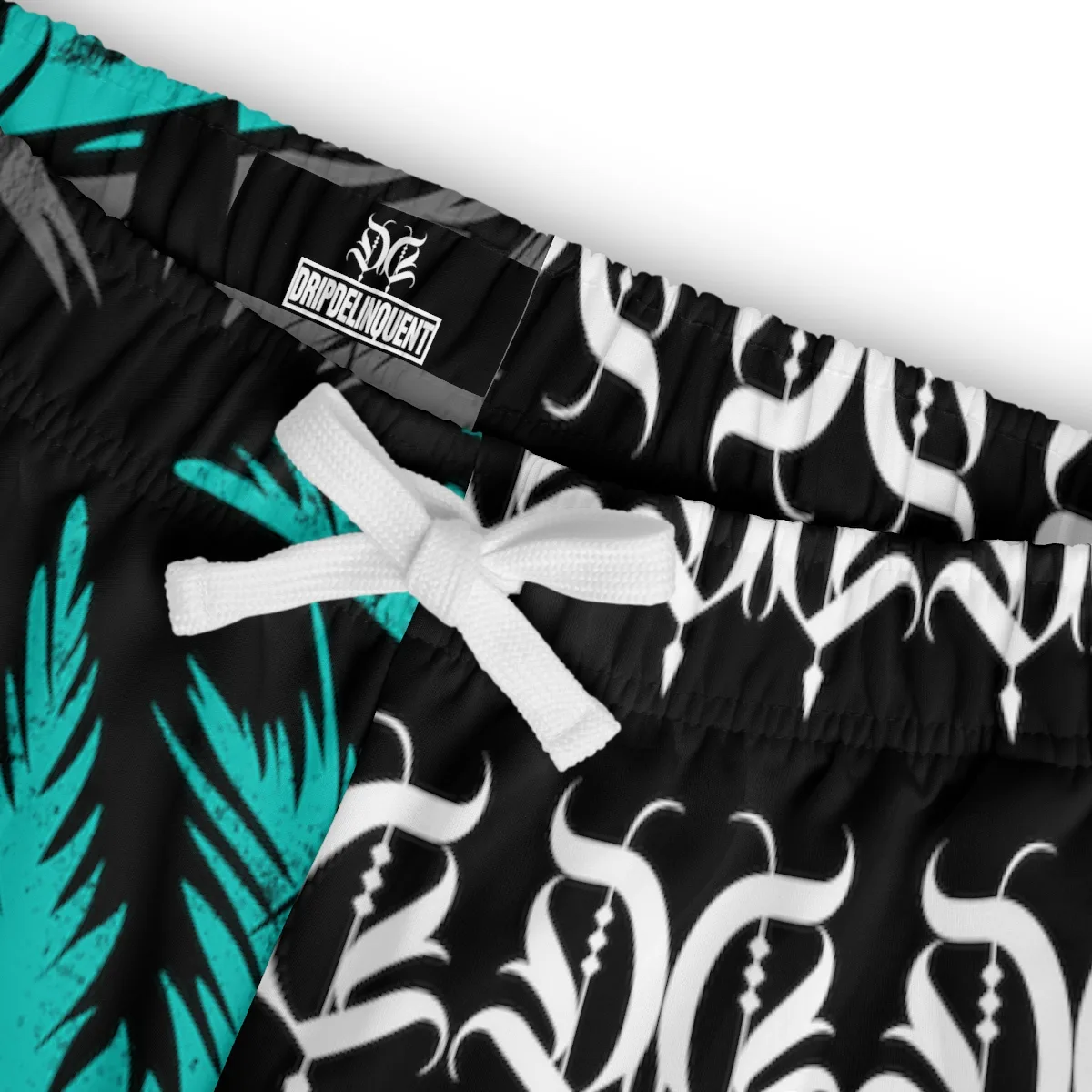 Summer Vibes streetwear shorts — distressed flag palm tree design — Drip Delinquent