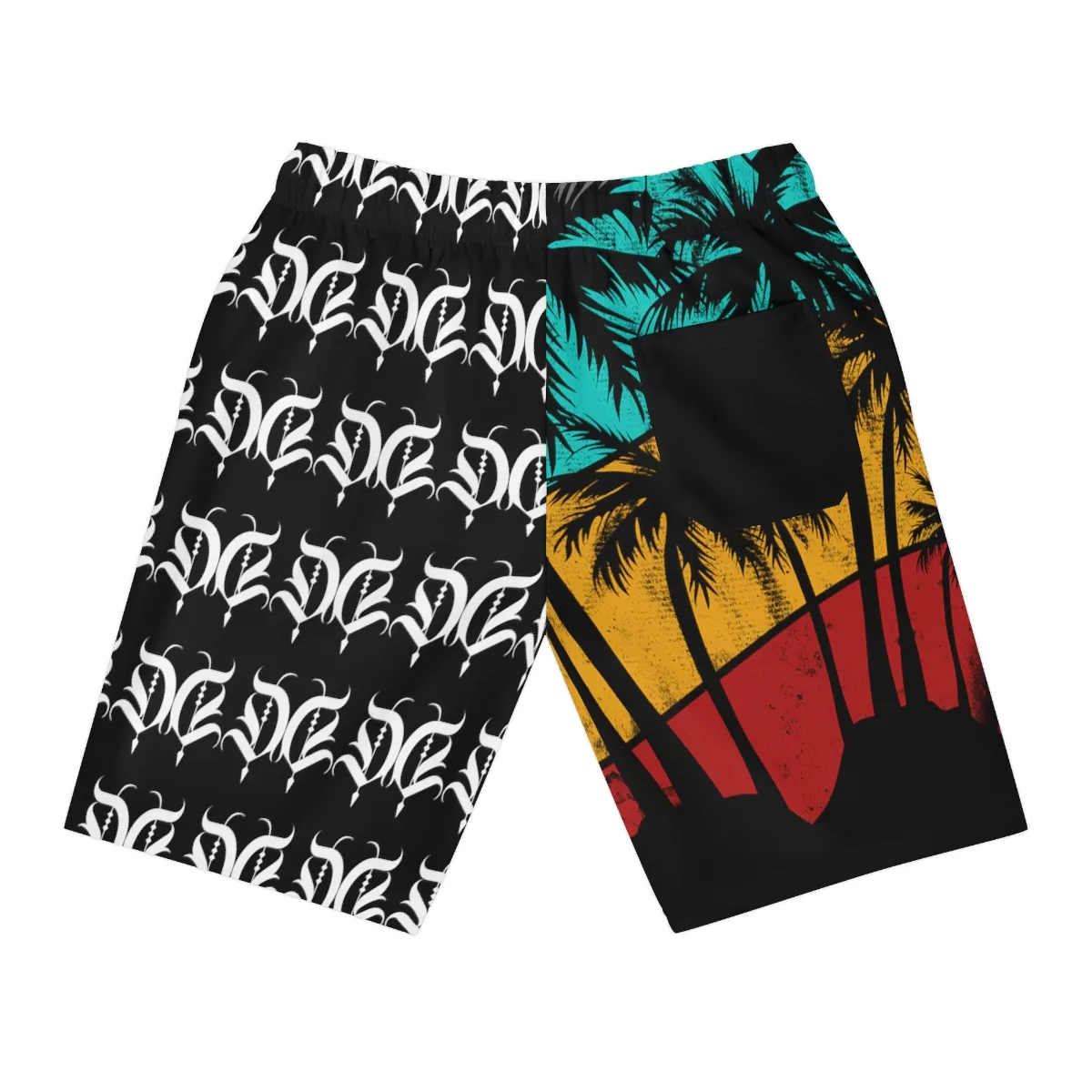 Summer Vibes streetwear shorts — distressed flag palm tree design — Drip Delinquent