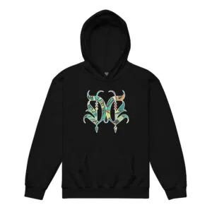 Youth hoodie mosaic logo — Drip Delinquent next generation streetwear