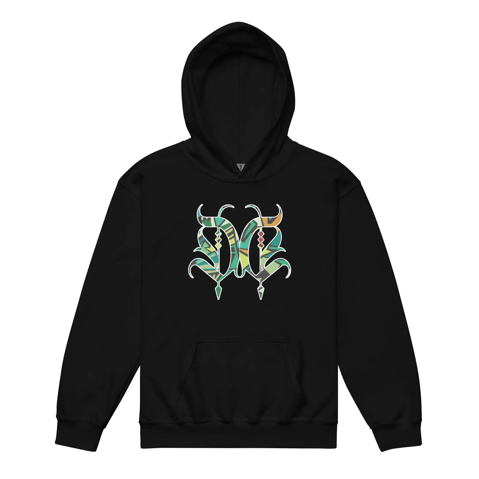 Youth hoodie mosaic logo — Drip Delinquent next generation streetwear