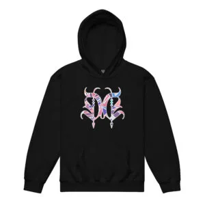 Youth hoodie mosaic logo — Drip Delinquent next generation streetwear
